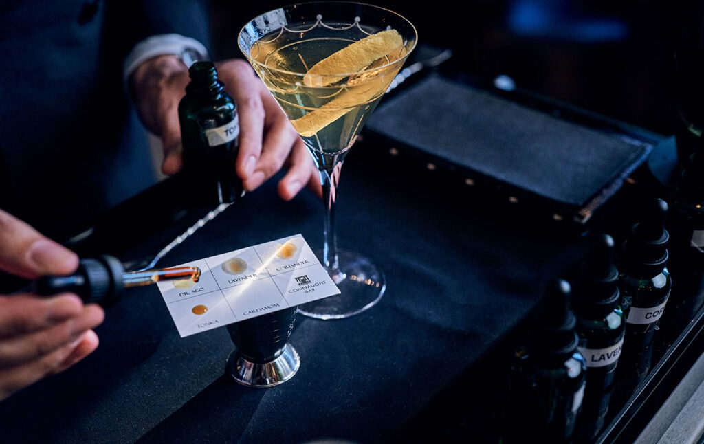 A Martini being made at The Connaught Bar