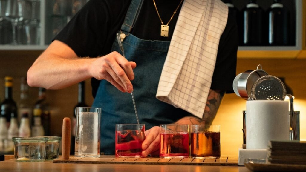 A cocktail being made at Bird Copenhagen
